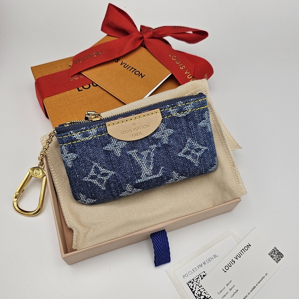 Brand new 2024 authentic Louis Vuitton denim remix key pouch - Picture 4 of 13